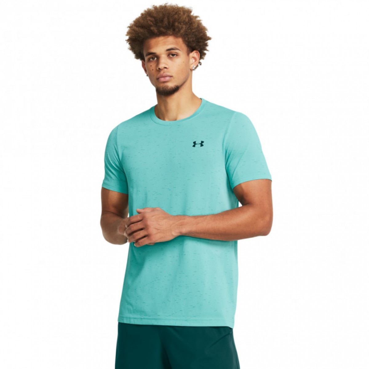 Męska koszulka treningowa Under Armour UA Vanish Seamless SS - turkusowa - UNDER ARMOUR