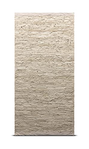 Rug Solid Chodnik beżowy skórzany 75x200 cm Rug Solid