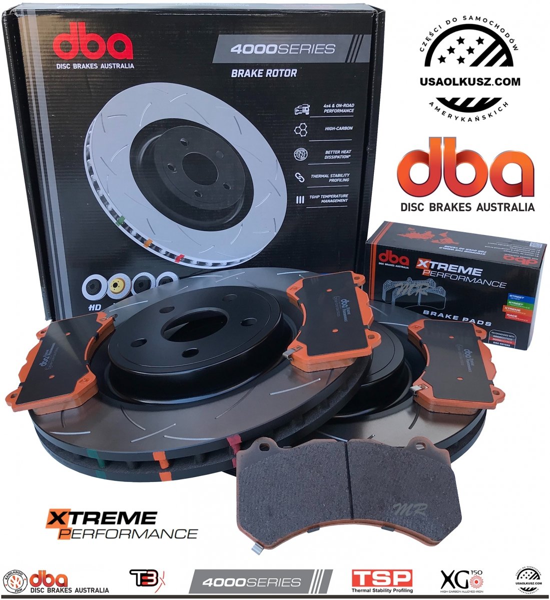 Przednie klocki XTREME PERFORMANCE + tarcze hamulcowe 380mm DBA seria 4000 T3 Jeep Grand Cherokee SRT 2012-2020