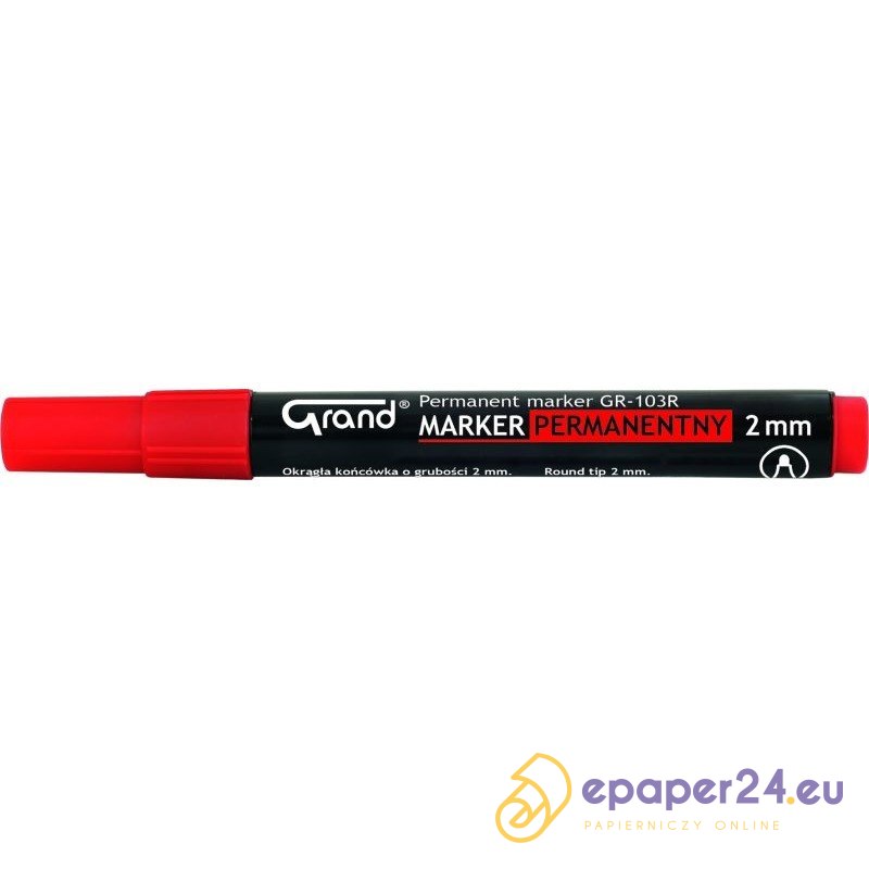MARKER PERMANENTNY GRAND GR-103R, CZERWONY