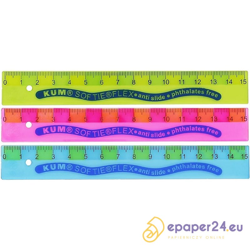 Linijka plastikowa Kum Softie Flex 15cm mix kolorów