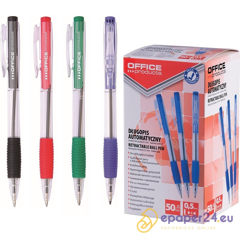 Długopisy Office Products 0.7mm niebieskie (50)