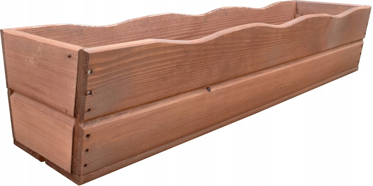 DONICZKA DREWNIANA, SKRZYNKA BALKONOWA dł.84 CM kolor: TEAK