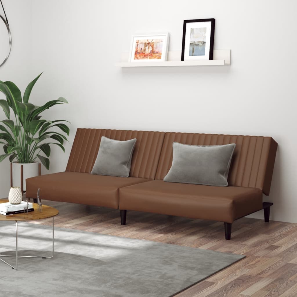 Фото - Диван VidaXL 2-osobowa sofa, brązowa, sztuczna skóra Lumarko! 