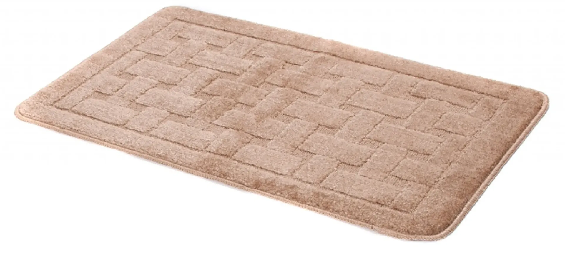 Brązowy dywanik do łazienki w nowoczesna kratę H6-S99