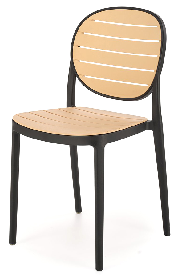 Krzesło sztaplowane czarny + naturalny E3-Z83