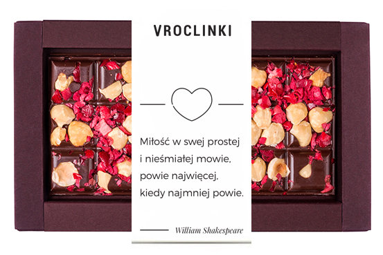 Czekolada gorzka z żurawiną i orzechami laskowymi - serce Shakespeare