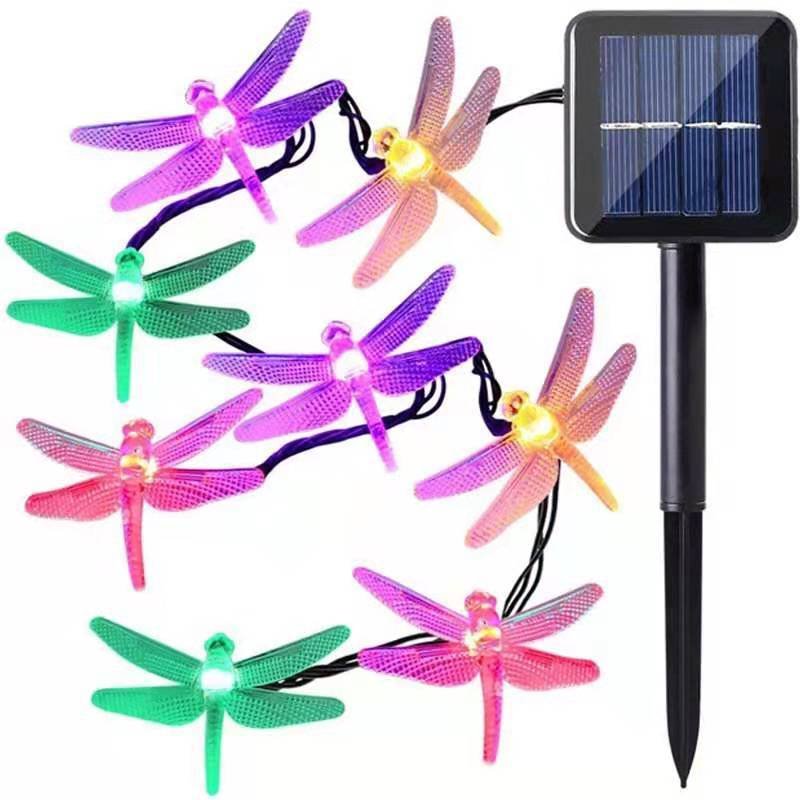 Solarna Girlanda Świetlna Ogrodowa Lampki Ważki Multikolor 6,5M 30 Led