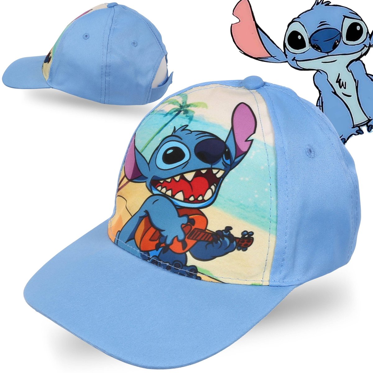 Stitch Disney Niebieska czapka z daszkiem, dziewczęca czapka 54 cm