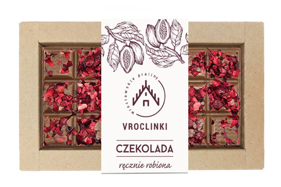 Czekolada mleczna z żurawiną - firmowa ecru