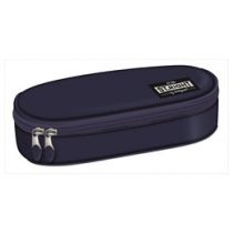 St. Majewski Piórnik saszetka usztywniona z wewnętrzną klapką St. Navy Blue Vintage