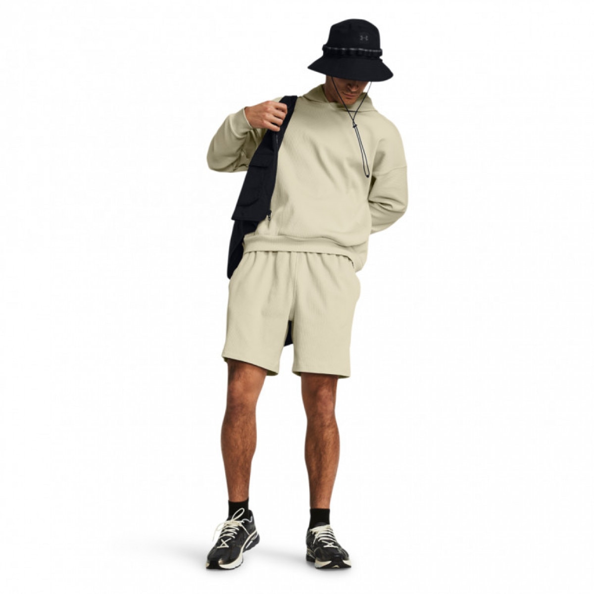 Męskie spodenki treningowe Under Armour UA Journey Rib Shorts - kremowe - UNDER ARMOUR