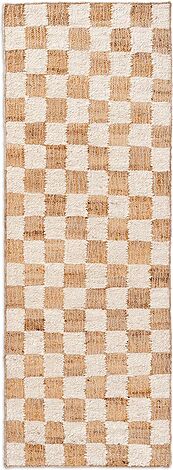 Dywan Check 70 x 180 cm złamana biel