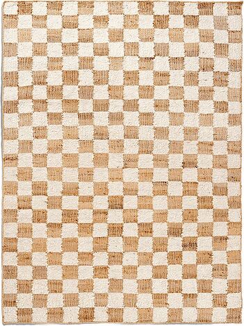 Dywan Check 140 x 200 cm złamana biel
