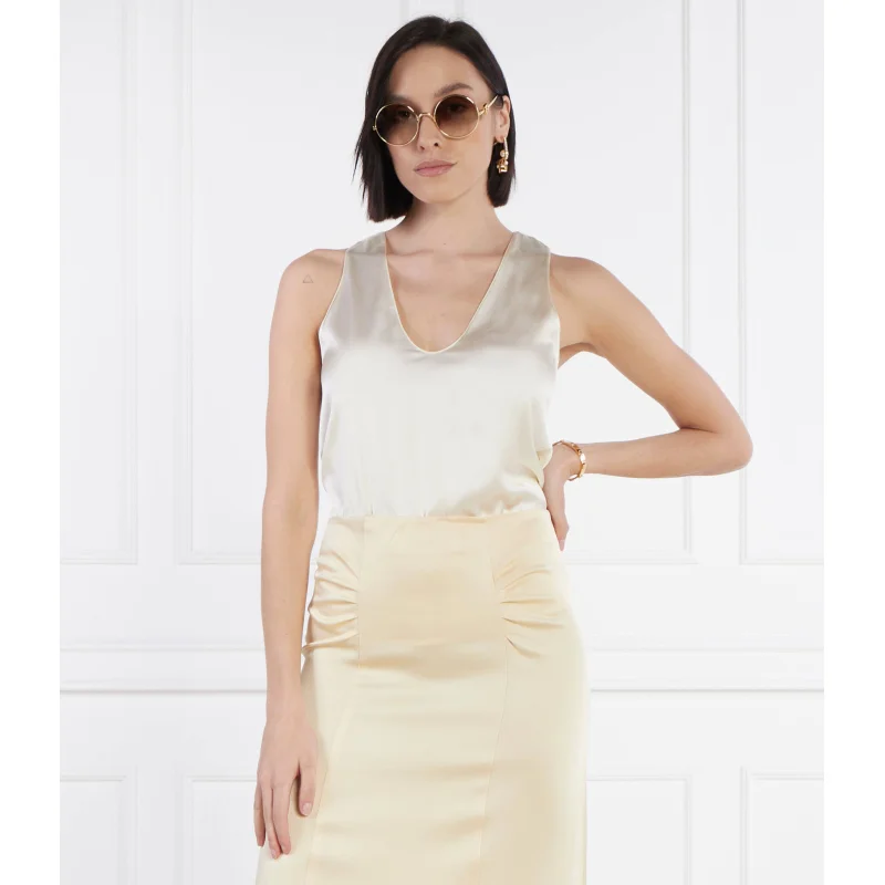 Patrizia Pepe Satynowy top | Regular Fit