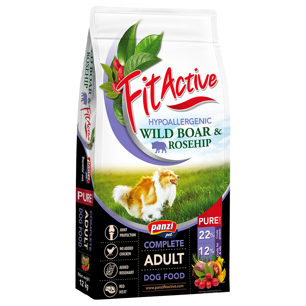 FitActive Pure Hypoallergenic, dziczyzna i owoce dzikiej róży - 12 kg