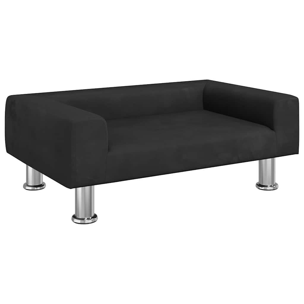 vidaXL Legowisko dla psa, czarne, 70x45x26,5 cm, aksamitne
