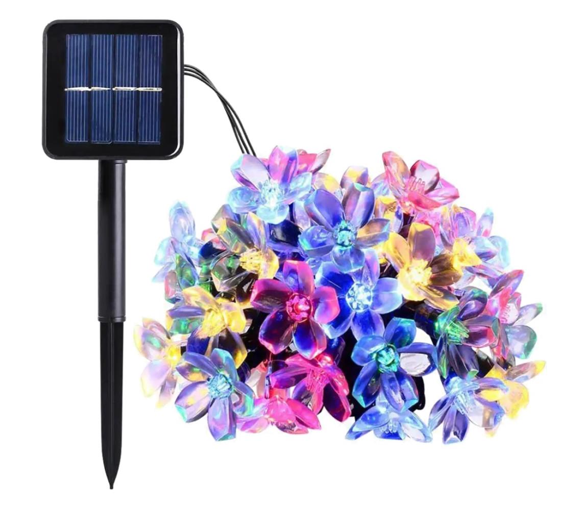 LED RGB Łańcuch solarny 50xLED/0,12W/1,2V 1xAA IP44