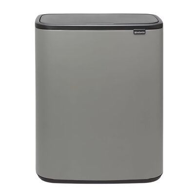 Brabantia Touch Bin Bo 2 X 30 L Szary Kosz Do Segregacji Śmieci Ze Stali Nierdzewnej Dwukomorowy