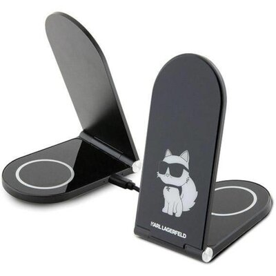 Karl Lagerfeld składana ład. indukcyjna 2w1 KLDCRFALCHNK 15W czarny/black Choupette MagSafe