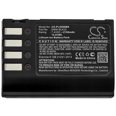 Cameron Sino Panasonic Lumix DC-S5 DMW-BLK22 2150mAh 15.91Wh Li-Ion 7.4V Cameron Sino) CS-PLS500MX