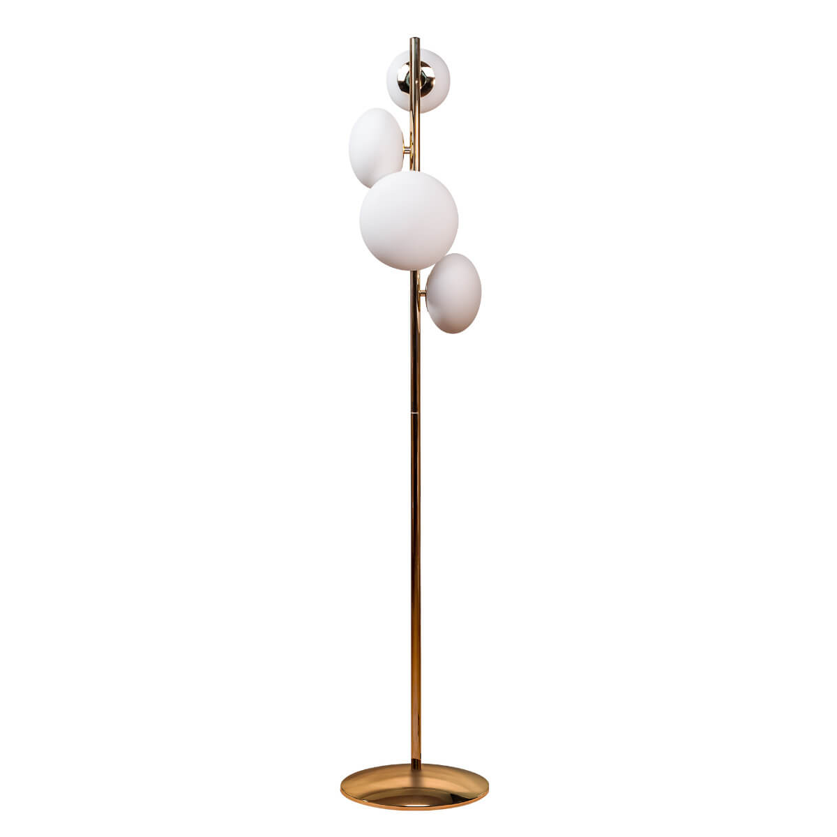Podłogowa lampa Omi 1177 Zumaline okrągła metalowa biała złota