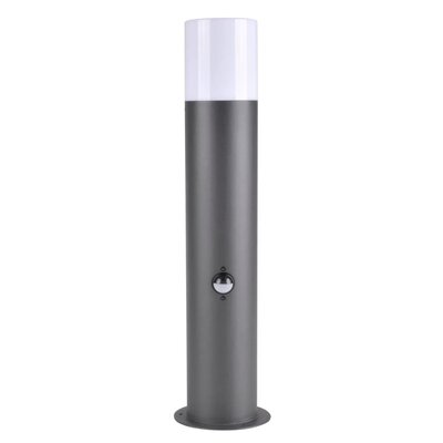 Polux Słupek ogrodowy z czujnikiem ruchu i zmierzchu 44cm 1X12W E27 DALLAS grafit IP44 SANICO 316004