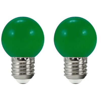 SET 2x LED Żarówka PARTY E27/0,5W/36V zielona