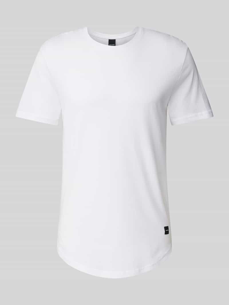 T-shirt w jednolitym kolorze z okrągłym dekoltem