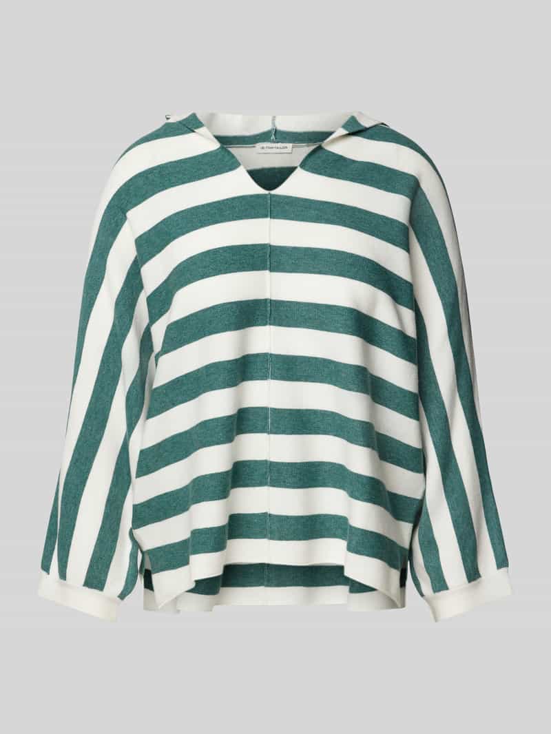 Sweter z rękawem o dł. 3/4 i wzorem w paski