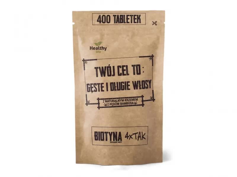 Healthy Life, Biotyna z Nat. Krzemem, Suplement diety, 400 Tabl.