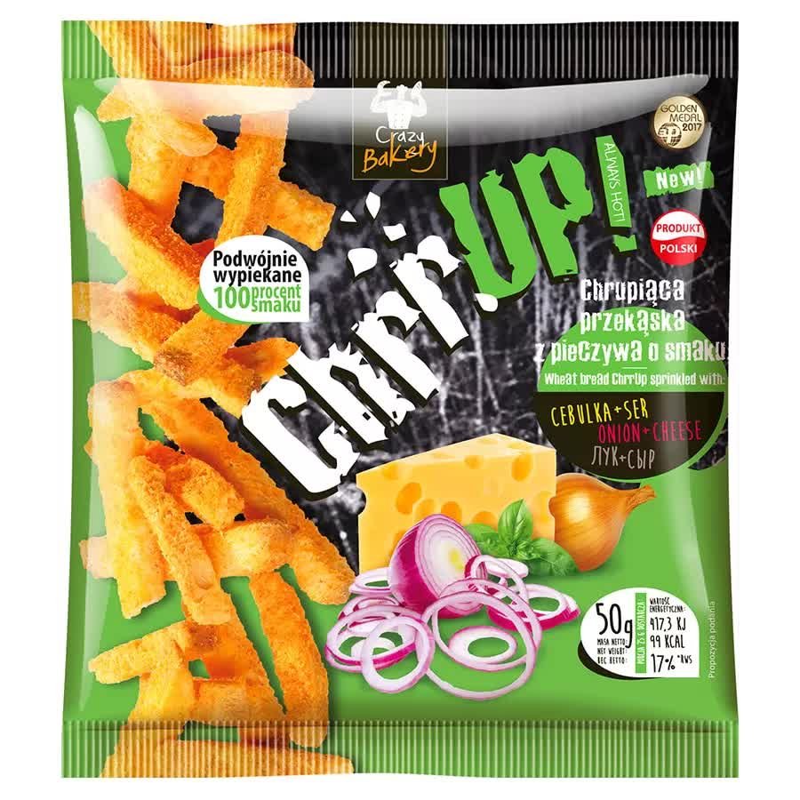 Chrrup - Chrupiąca Przekąska z Pieczywa Pszennego o Smaku cebulowo-serowym 50g