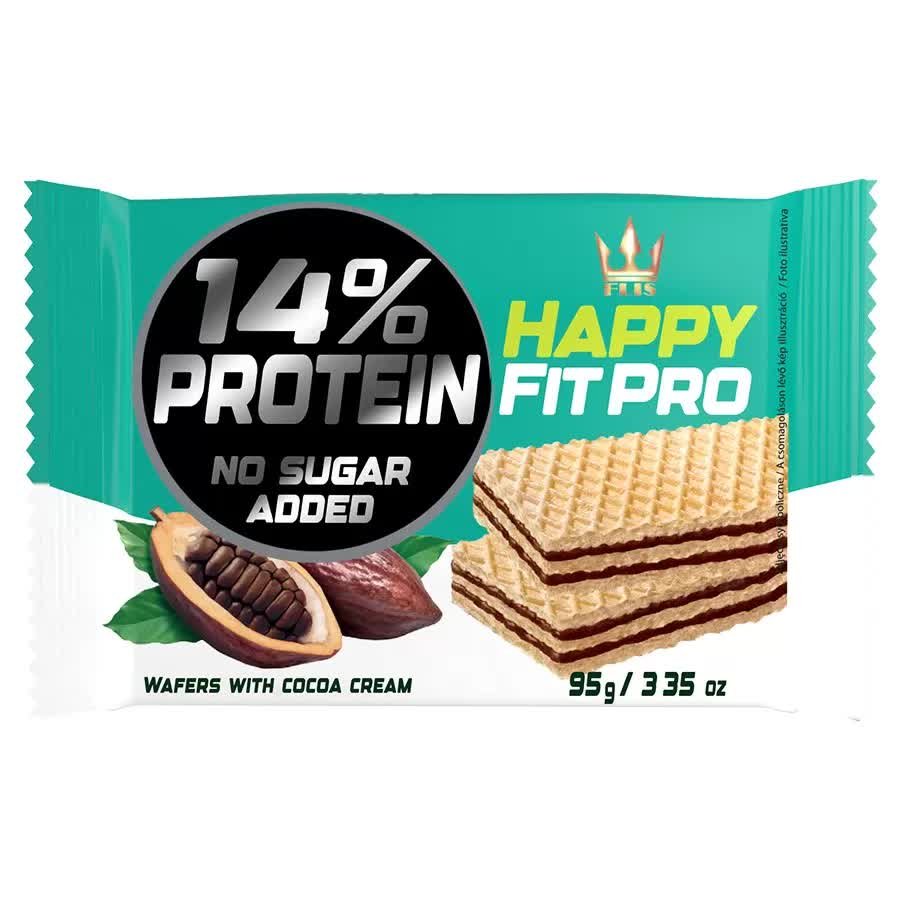 Wafelki Kakaowe bez Dodatku Cukru Happy FIT Pro, 95g