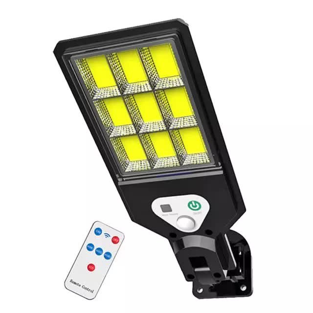 Latarnia uliczna solarna 15W COB, z pilotem, czujnikiem ruchu i zmierzchu
