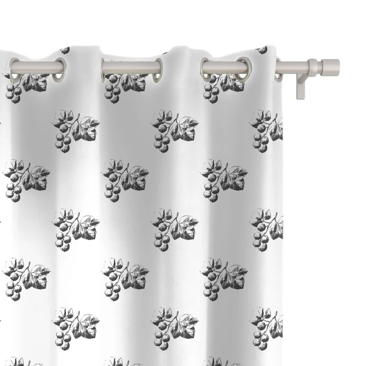 Zasłona SUMMER wzór SM38 | czarna porzeczka 150 x 260 cm tkanina zaciemniająca