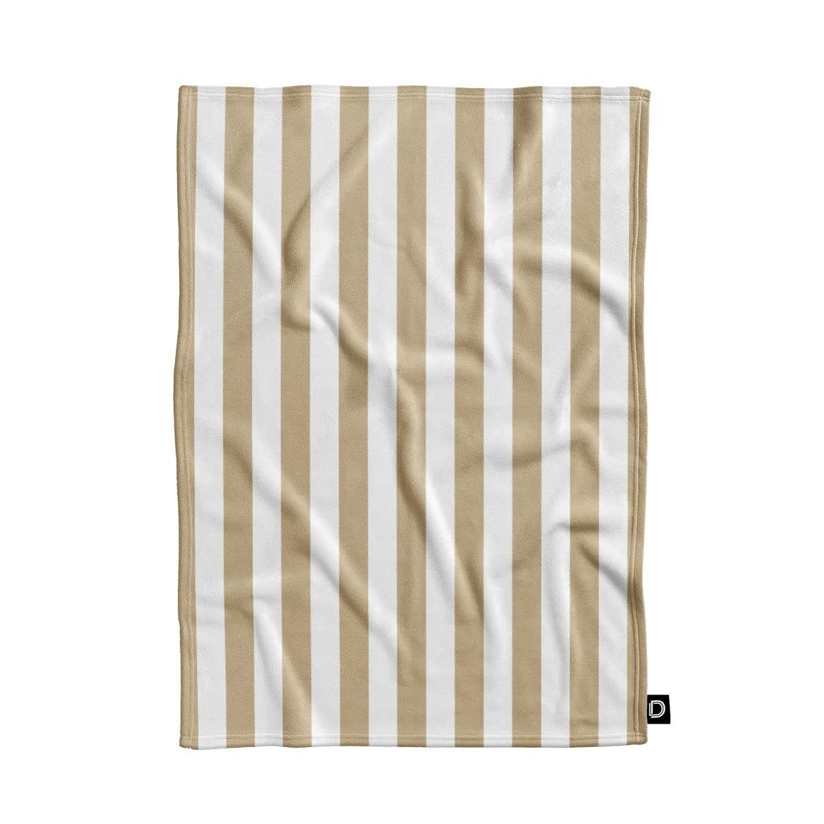 Koc pluszowy SUMMER wzór SM20 | pasy beżowe 135 x 100 cm