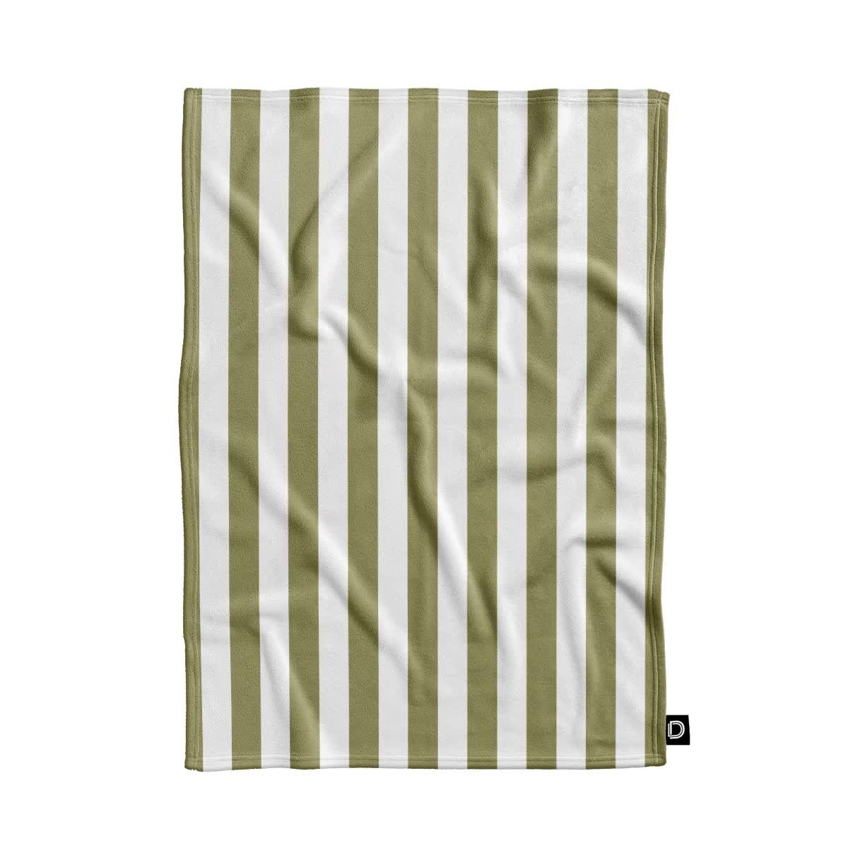 Koc pluszowy SUMMER wzór SM18  | pasy oliwkowe 150 x 200 cm