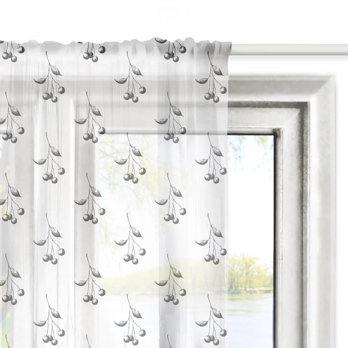 Firana SUMMER wzór SM39 | aronia 140 x 160 cm