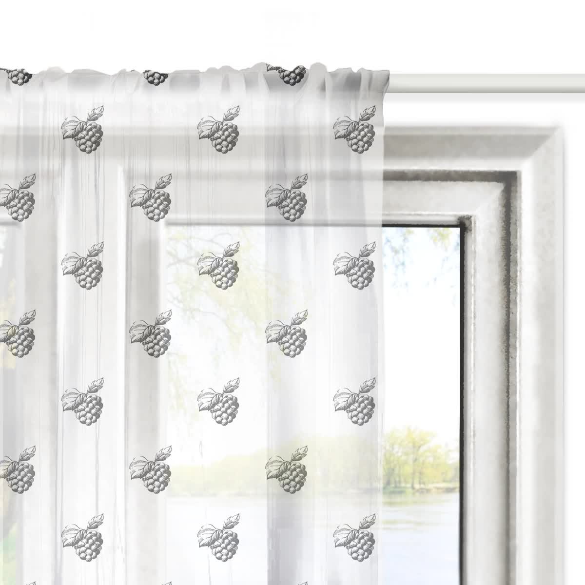 Firana SUMMER wzór SM40 | maliny 140 x 240 cm