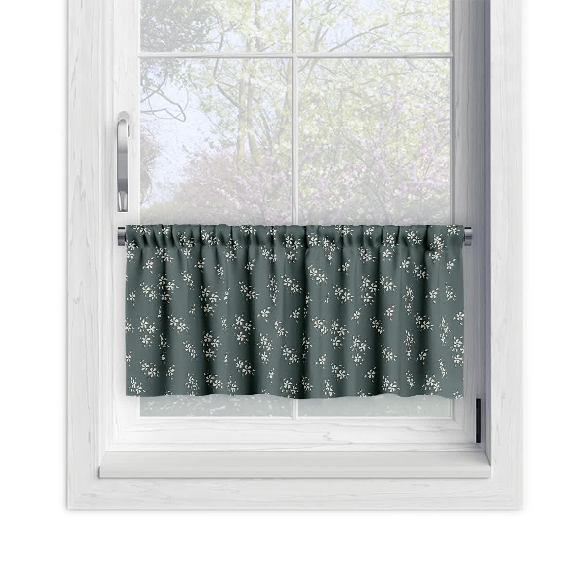 Zazdrostka SUMMER wzór SM35 drobne kwiatki na szarozielonym tle 30 x 150 cm