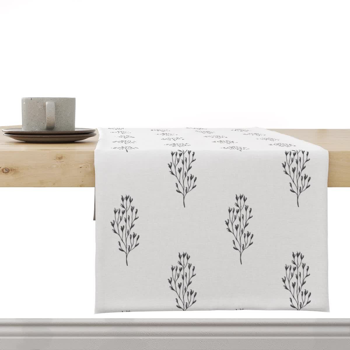 Bieżnik SUMMER wzór SM41 szkicowane gałązki 40 x 100 cm