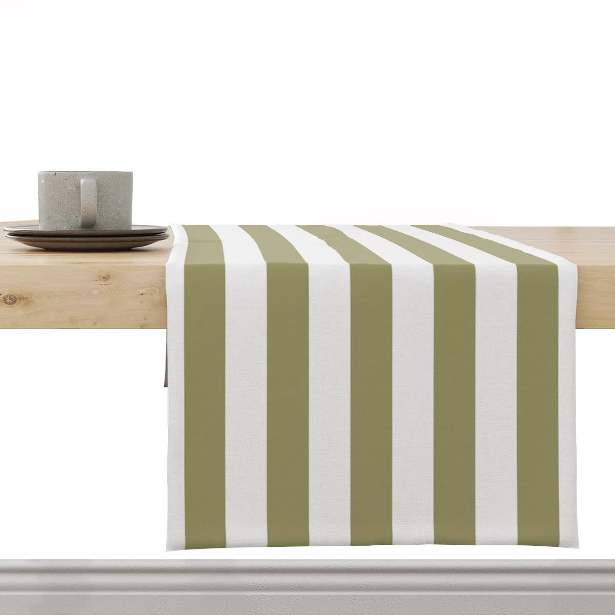 Bieżnik SUMMER wzór SM18 pasy oliwkowe 40 x 220 cm