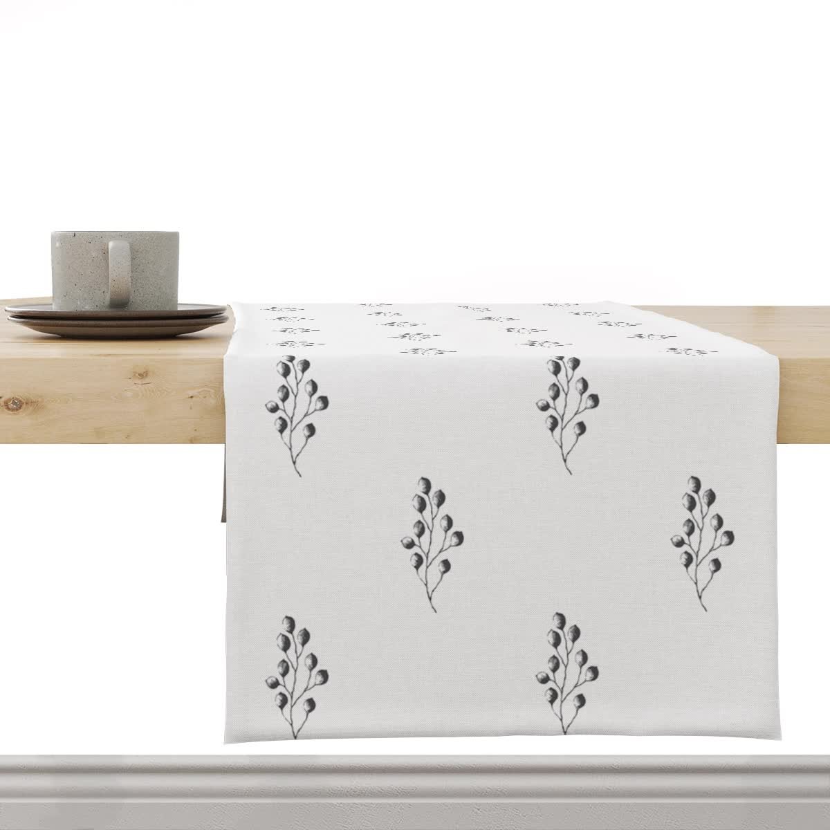 Bieżnik SUMMER wzór SM42 szkicowane listki 40 x 100 cm