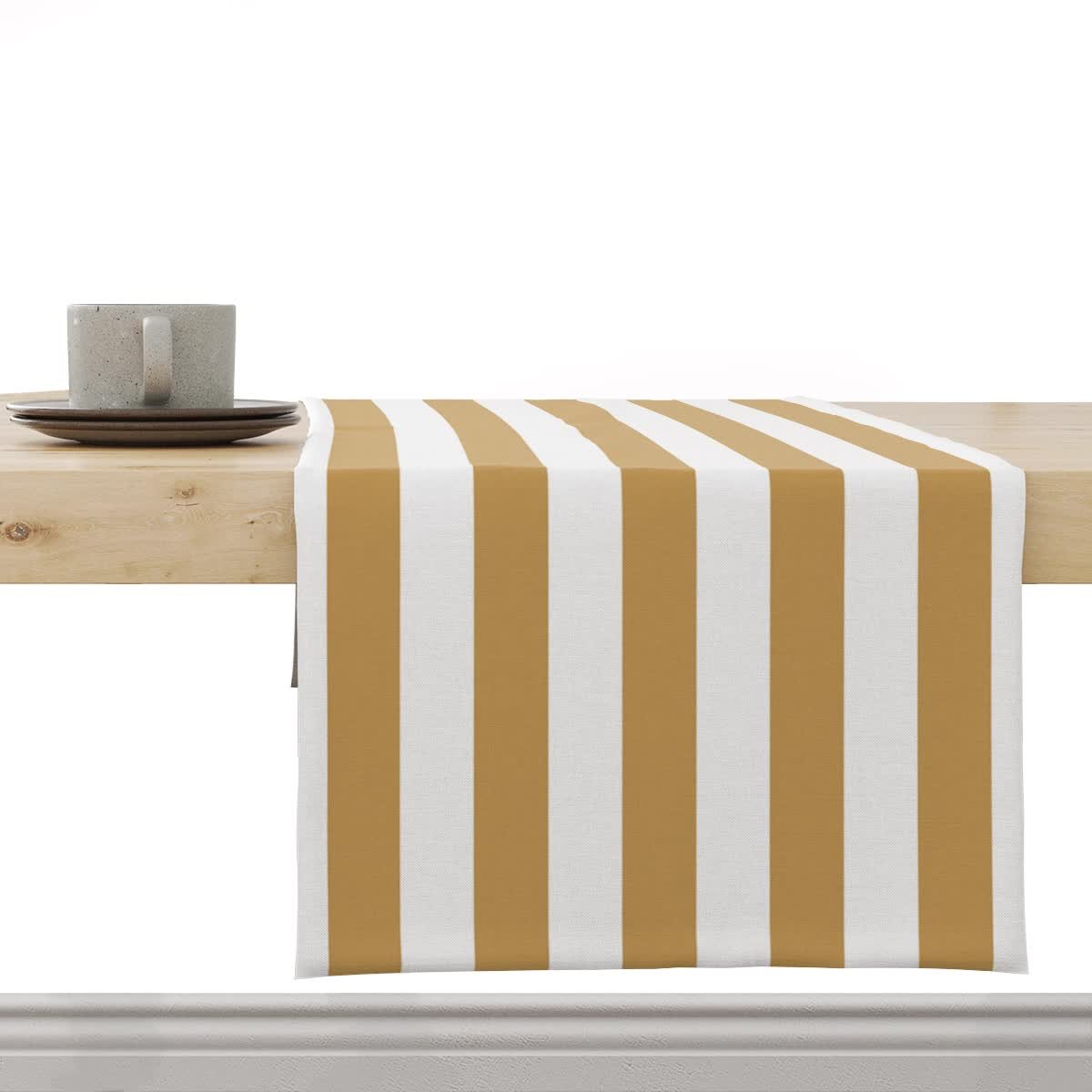 Bieżnik SUMMER wzór SM22 pasy musztardowe 40 x 220 cm