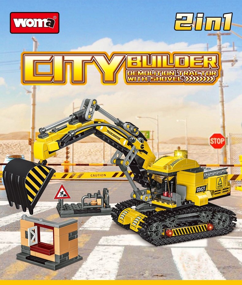 KLOCKI WOMA CITY KOPARKA BUDOWLANA 2w1 461 el.