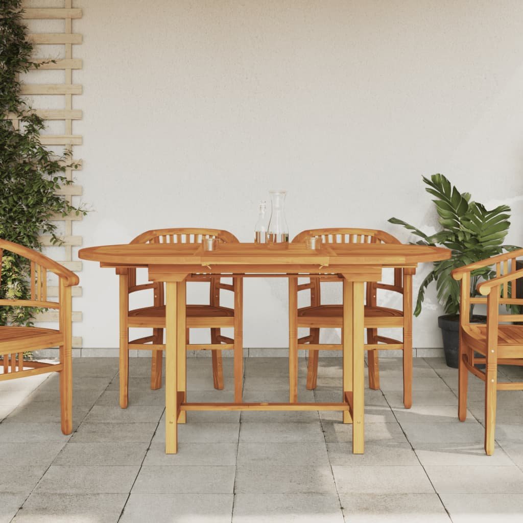 vidaXL Rozkładany stół ogrodowy, 110-160x80x75 cm, lite drewno tekowe