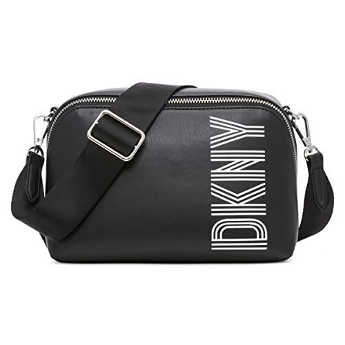 DKNY Damska torba na ramię, czarna/srebrna, średnia, czarny/srebrny, m