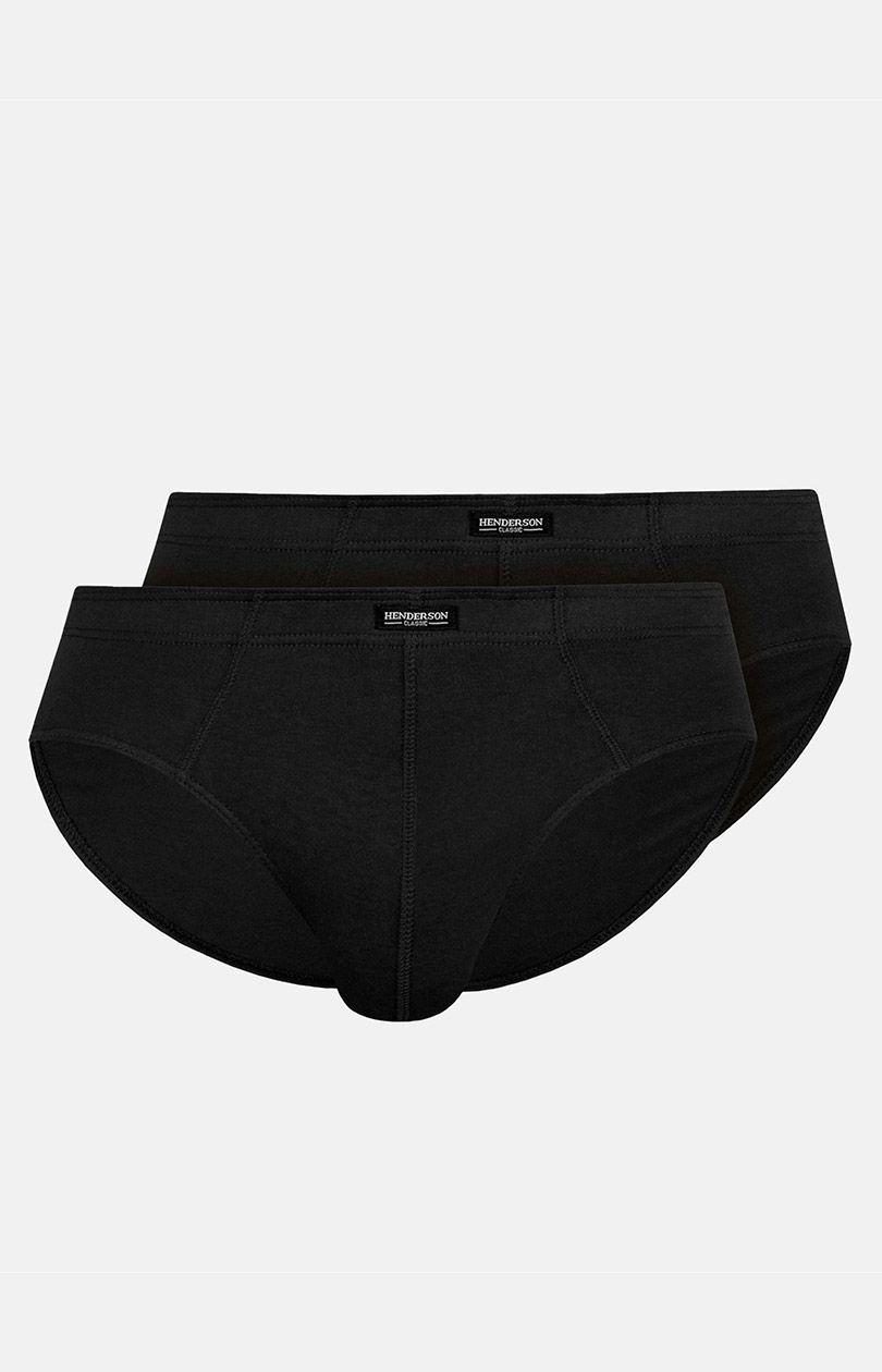 2-pack Bawełniane slipy męskie czarne Classic 1440-K122, Kolor czarny, Rozmiar 3XL, Henderson - Intymna