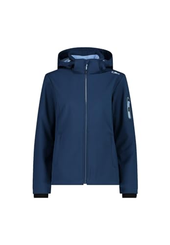 CMP - Damska kurtka softshell z odpinanym kapturem, Blue-Sky, 40