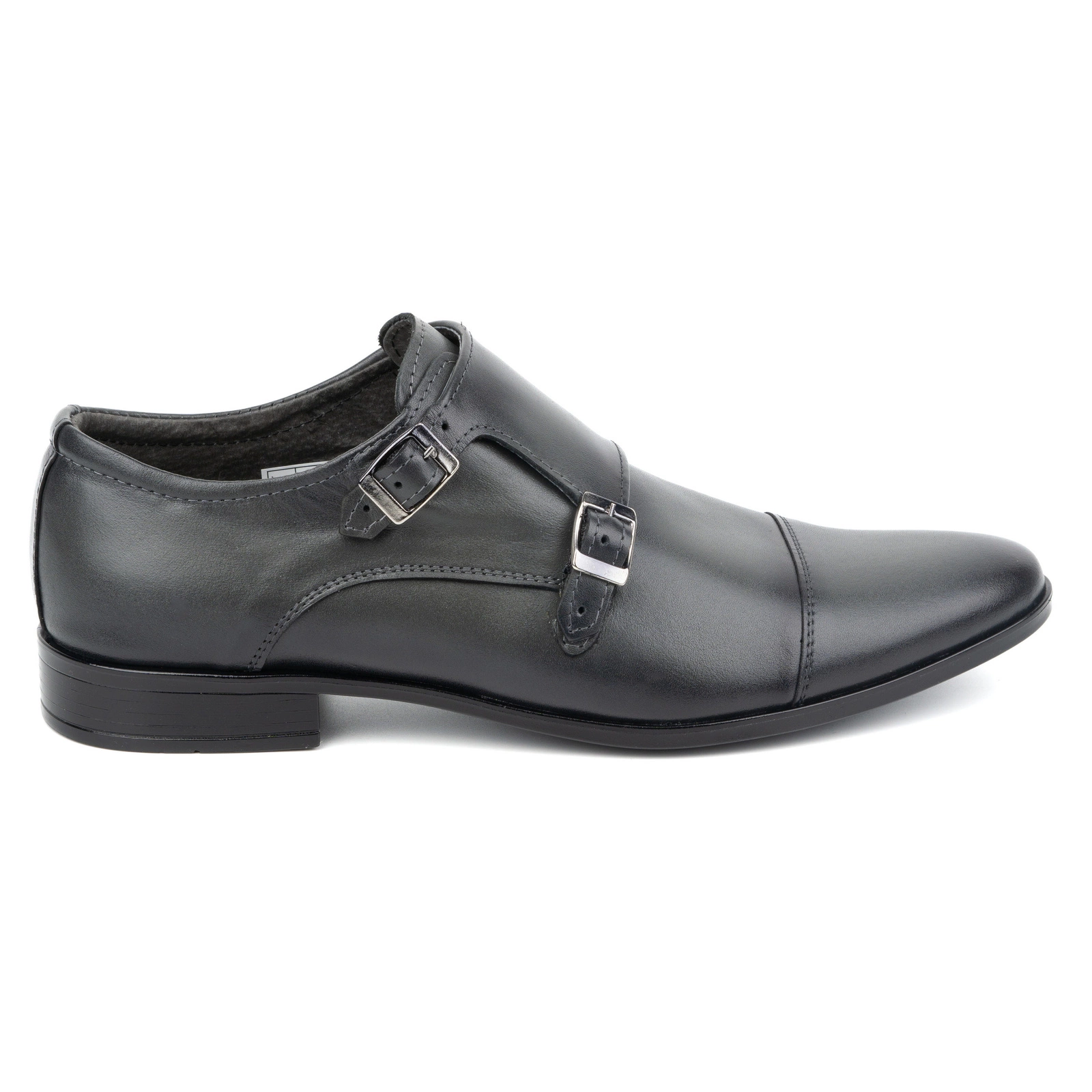 Skórzane buty wizytowe Monki 306LU szare - Buty Olivier